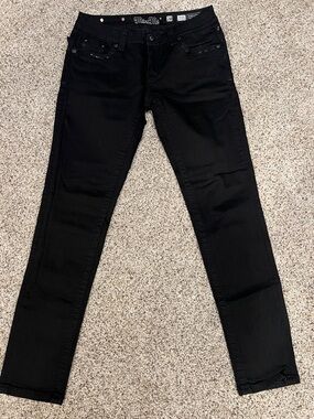 Miss Me Black Women's Mid-rise Easy Skinny Jeans Size 28 Sequins